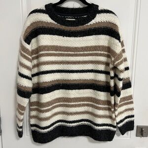 NWT - Fat Face Women’s Sparkle Striped Wool Blended Sweater - US 10/L